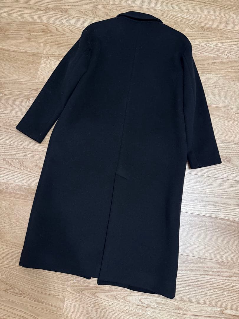 ESTNATION チェスターコート　ドロップショルダー　ブラック　36 ウール