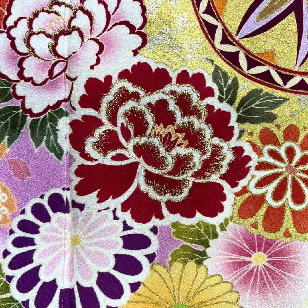 ≪在庫限り≫ 振袖セット 成人式 正絹 古典柄 黄 S*15　●