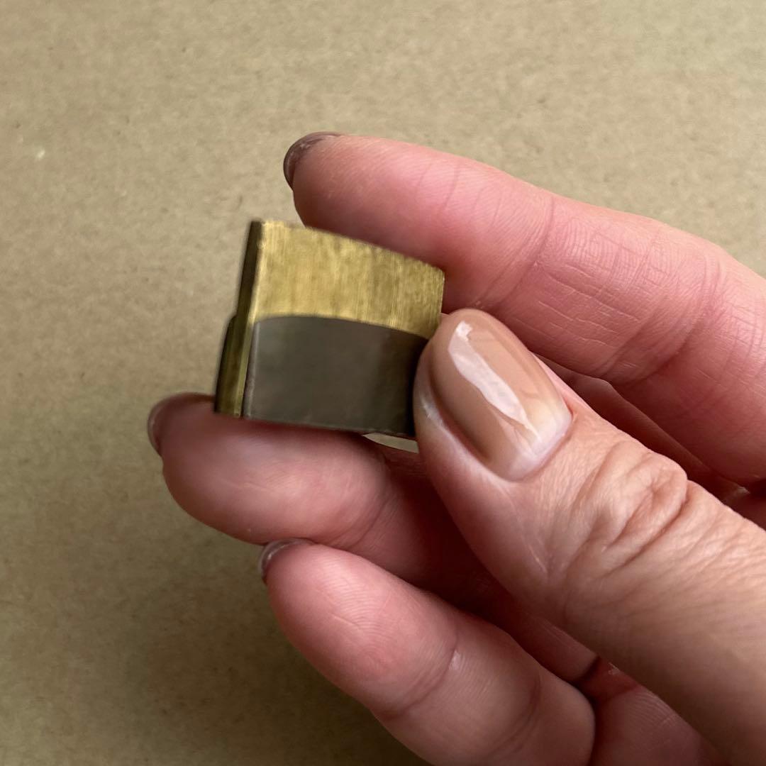 日本刀装具　金着せ　二重鎺　はばき