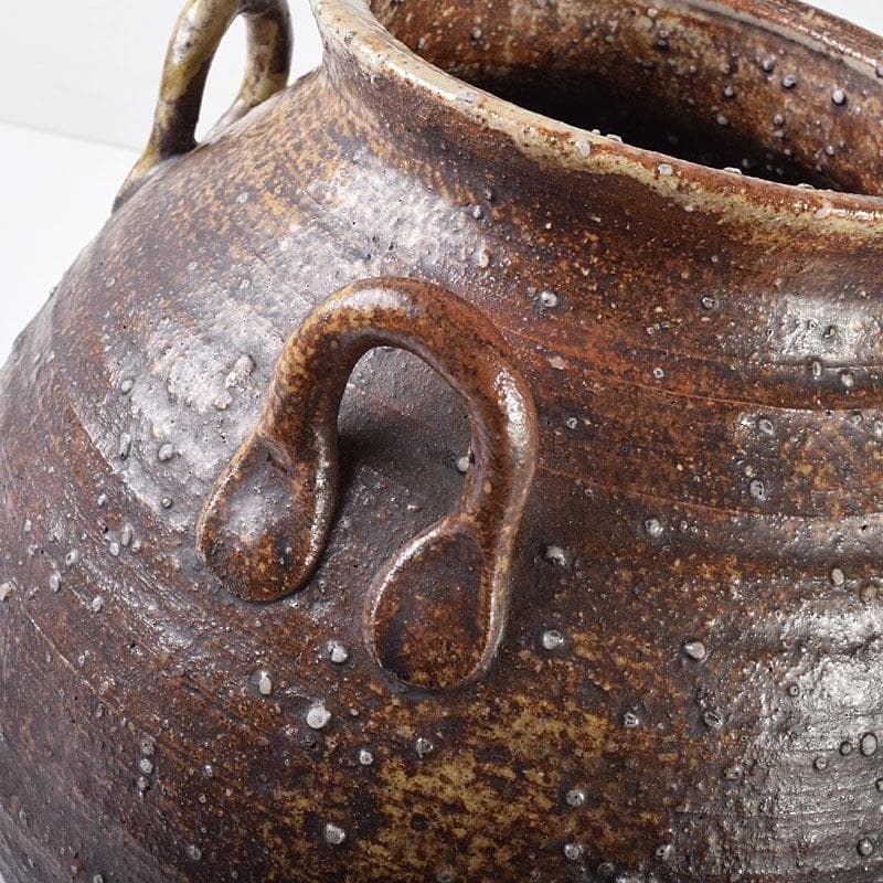 信楽焼　古信楽　四耳茶壺　葉茶壺　時代箱　C　R7759C