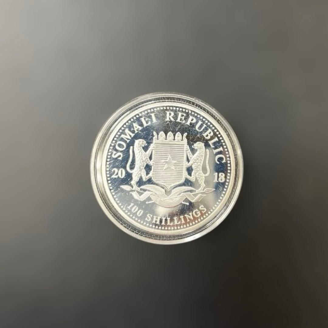 【純銀】ソマリア共和国　2018年　エレファント銀貨100シリング　1オンス②