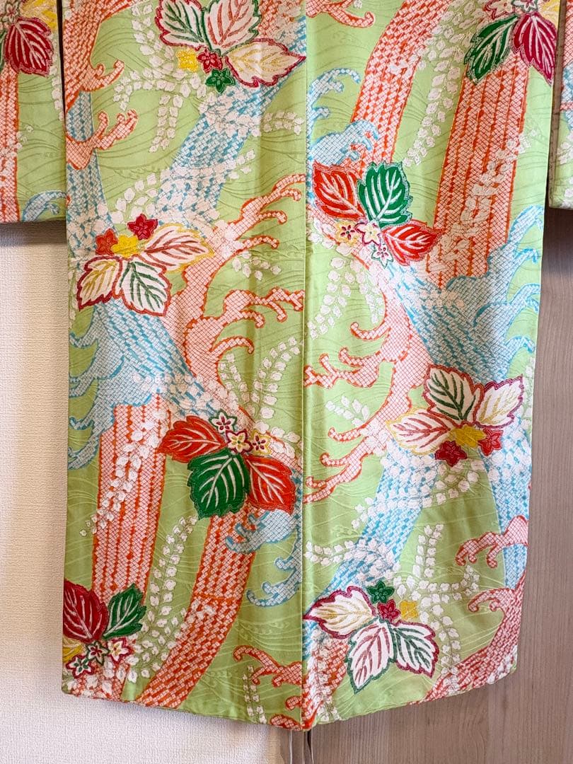 七五三 3歳 4歳 5歳 着物 被布セット 正絹 ヴィンテージ M2509152