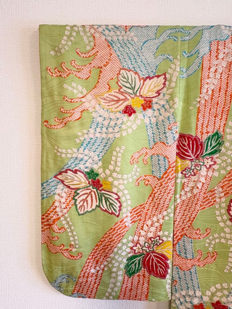 七五三 3歳 4歳 5歳 着物 被布セット 正絹 ヴィンテージ M2509152