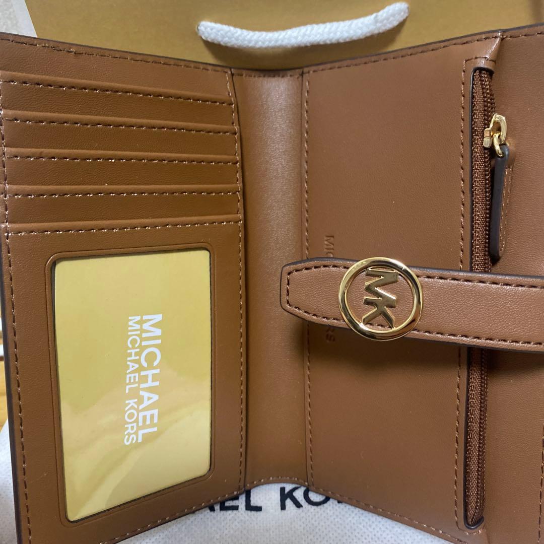 MICHAEL KORS BI-FOLD財布 ベージュ/ブラウン