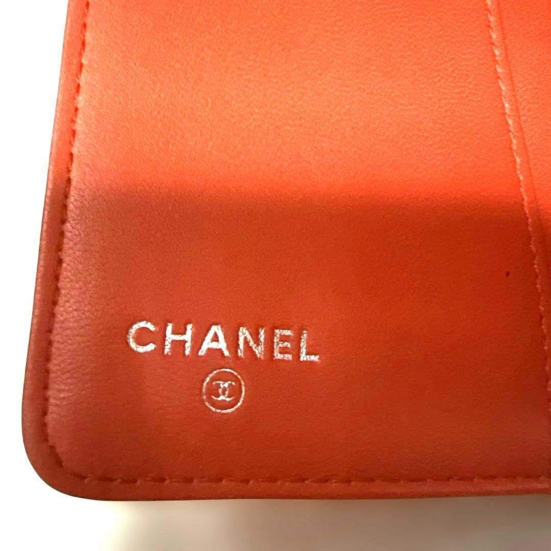 CHANEL エナメル手帳カバー　オレンジ