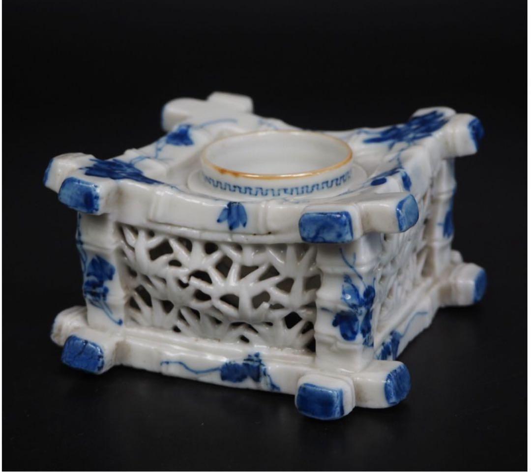 送料無料　明治時代平戸焼　盃台　茶道具検/楽山紫砂九谷備前萩焼常滑伊万里骨董古玩