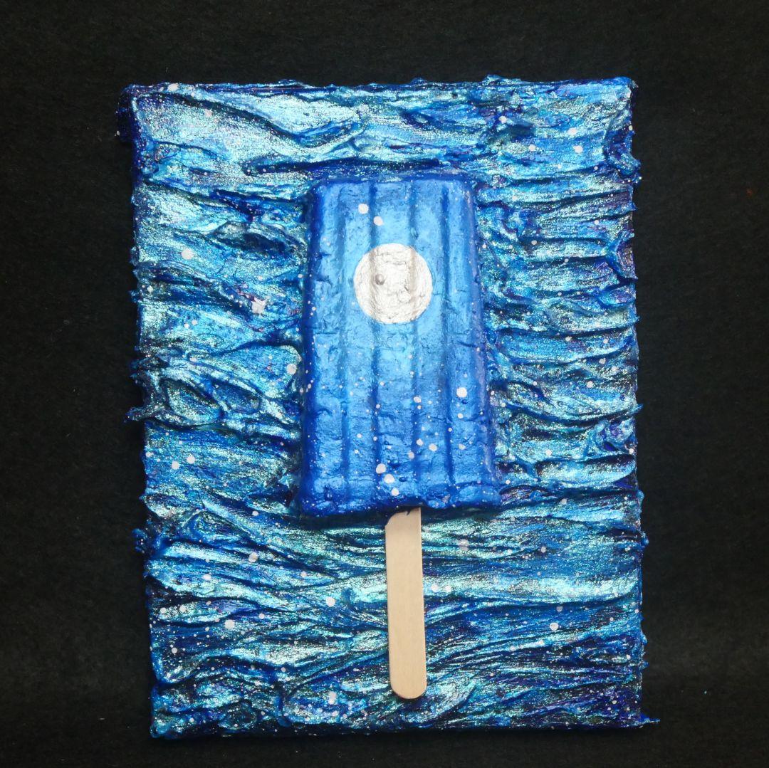 油絵 油彩 油彩画 絵 絵画【海雪の月の解けないアイスキャンディー】