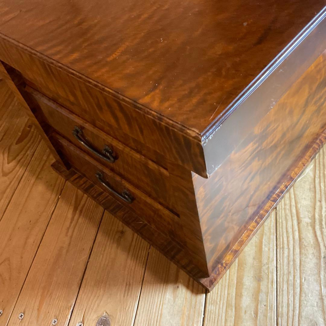 レア！無垢材 虎杢 縮み杢 高級家具 23kg 一枚板 座机 文机 座敷机 座卓