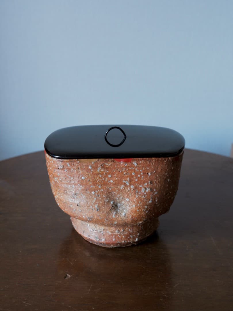 信楽焼　鉢物　水差し　水指　茶道具　古民藝　修繕あり　箱付　古道具　Q2219