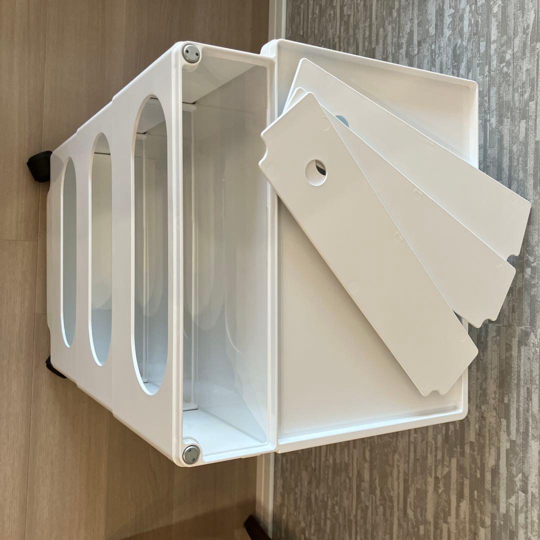 ボビーワゴン　ホワイト 3段チェスト 2トレイ付き キャスター付き