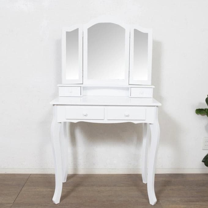 【新品】三面鏡ドレッサー スツール付き　アンティーク 調 猫脚 アウトレット