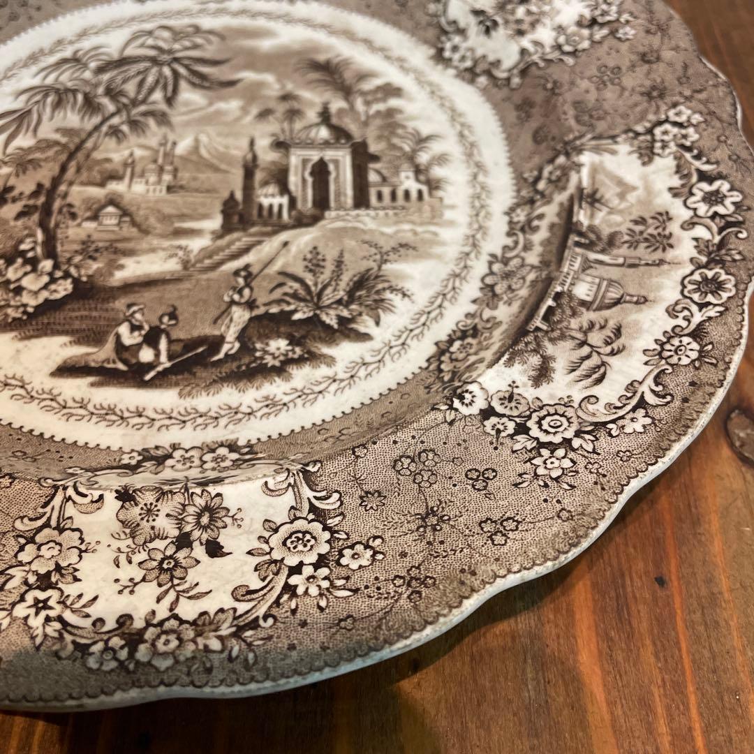 美品　リッジウェイ・オリエンタル　スタッフォードシャー　転写　アンティーク　希少