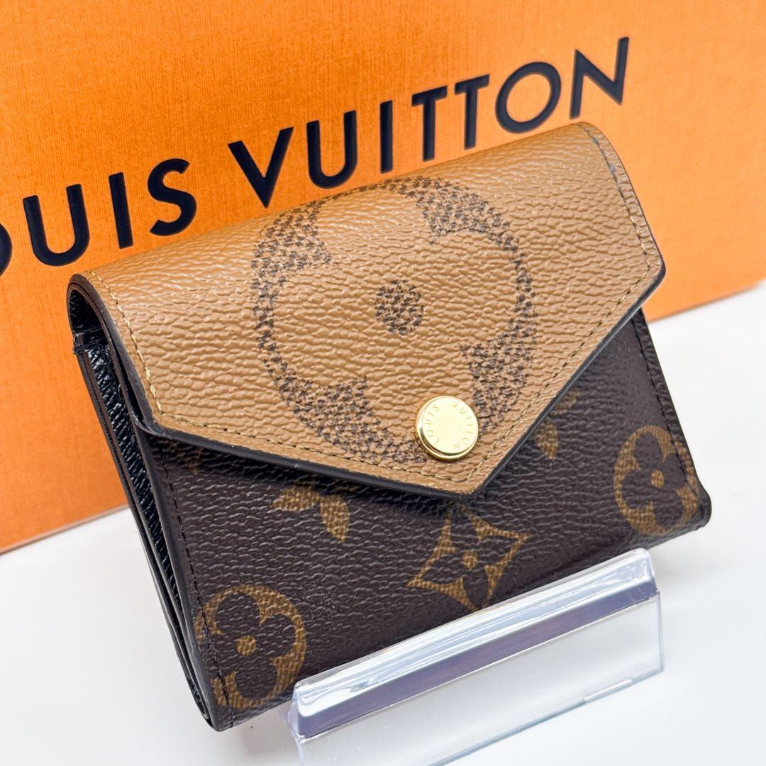 ルイヴィトン モノグラム ポルトフォイユ ゾエ 二つ折り 財布 リバース 茶色