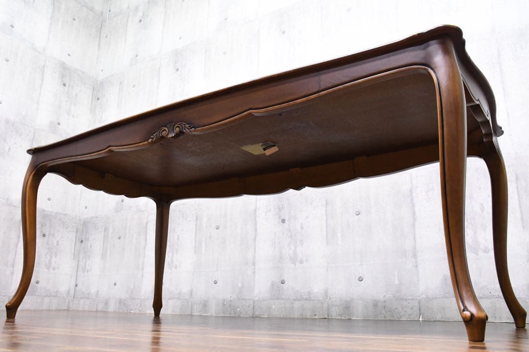 EIK69 カリモク ダイニングテーブル W1800 猫脚 彫刻装飾 ロココ調