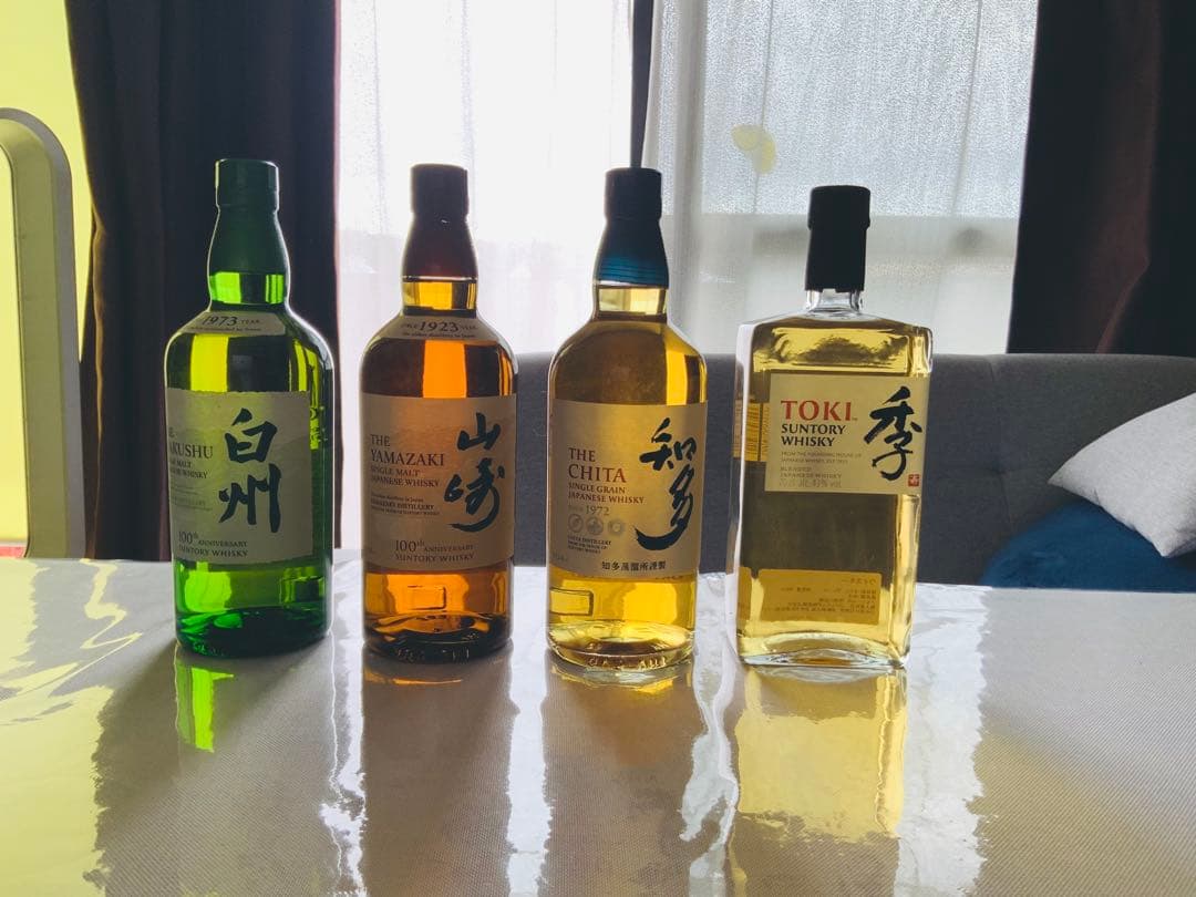 ウィスキー、白州・山崎・知多・季、4本