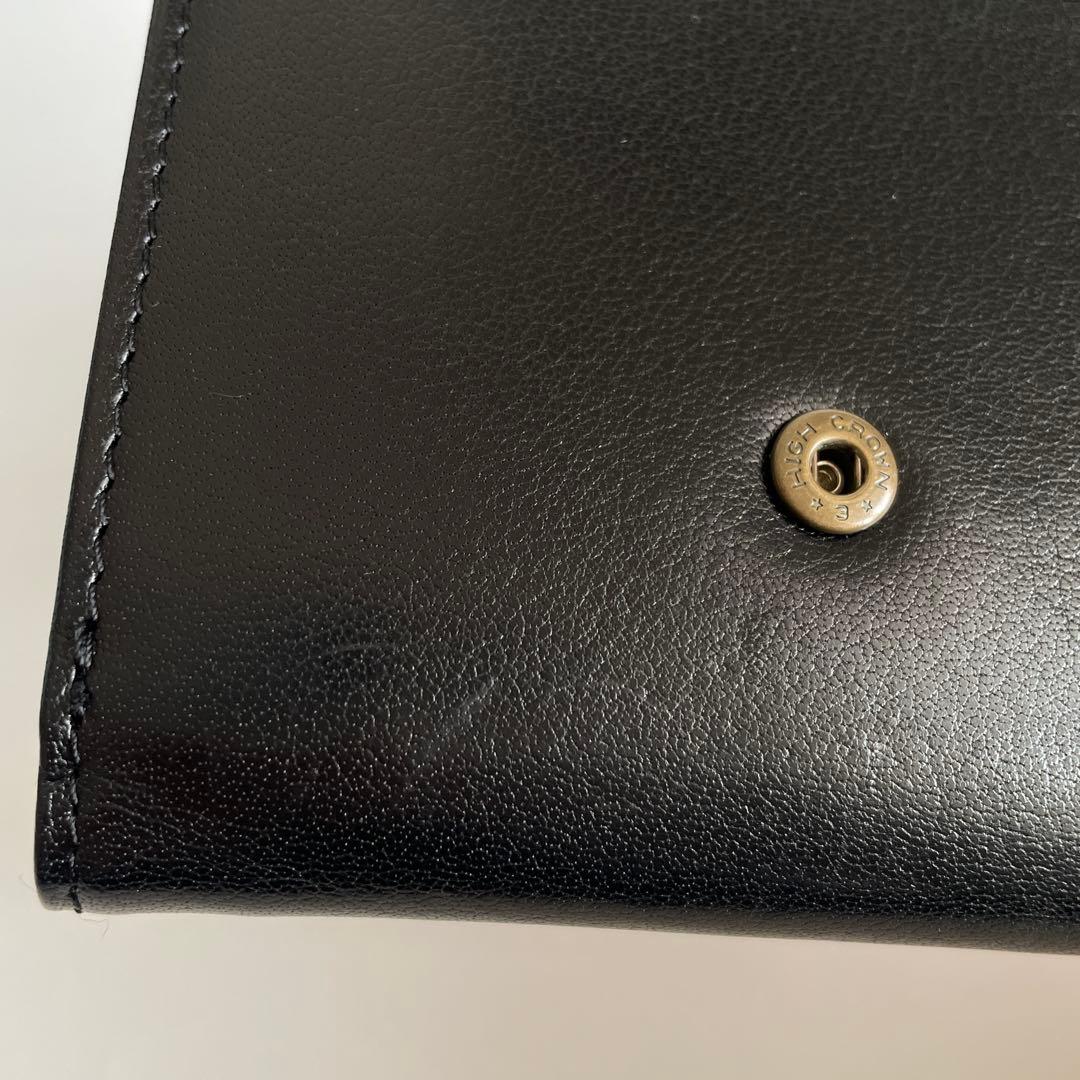 極美品 ANNA SUI 二つ折り財布 黒 レザー バタフライ 蝶 コンパクト