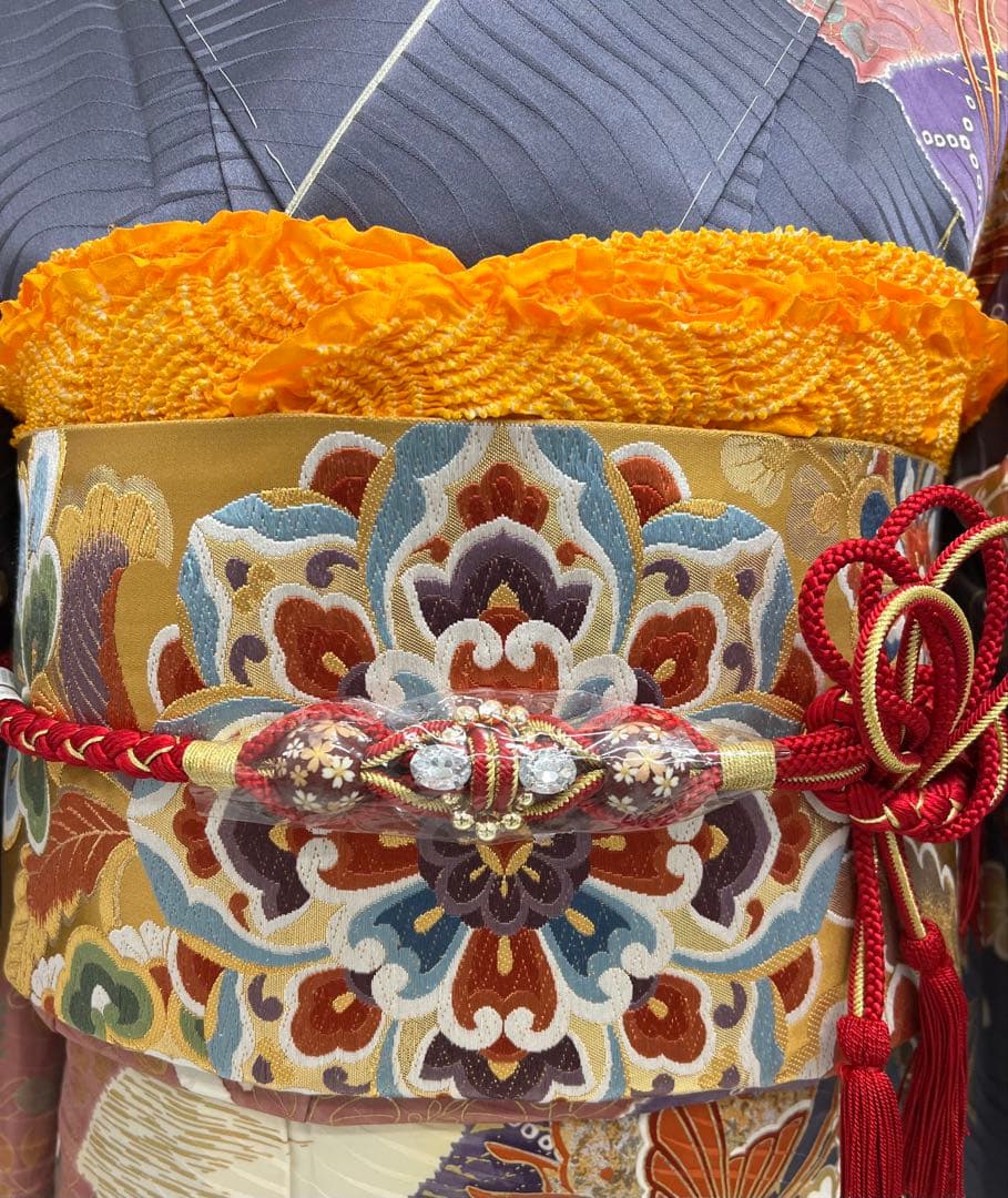 振り袖　フルセット　長襦袢　成人式　金彩加工　刺繍入り　セット　しつけ付　586