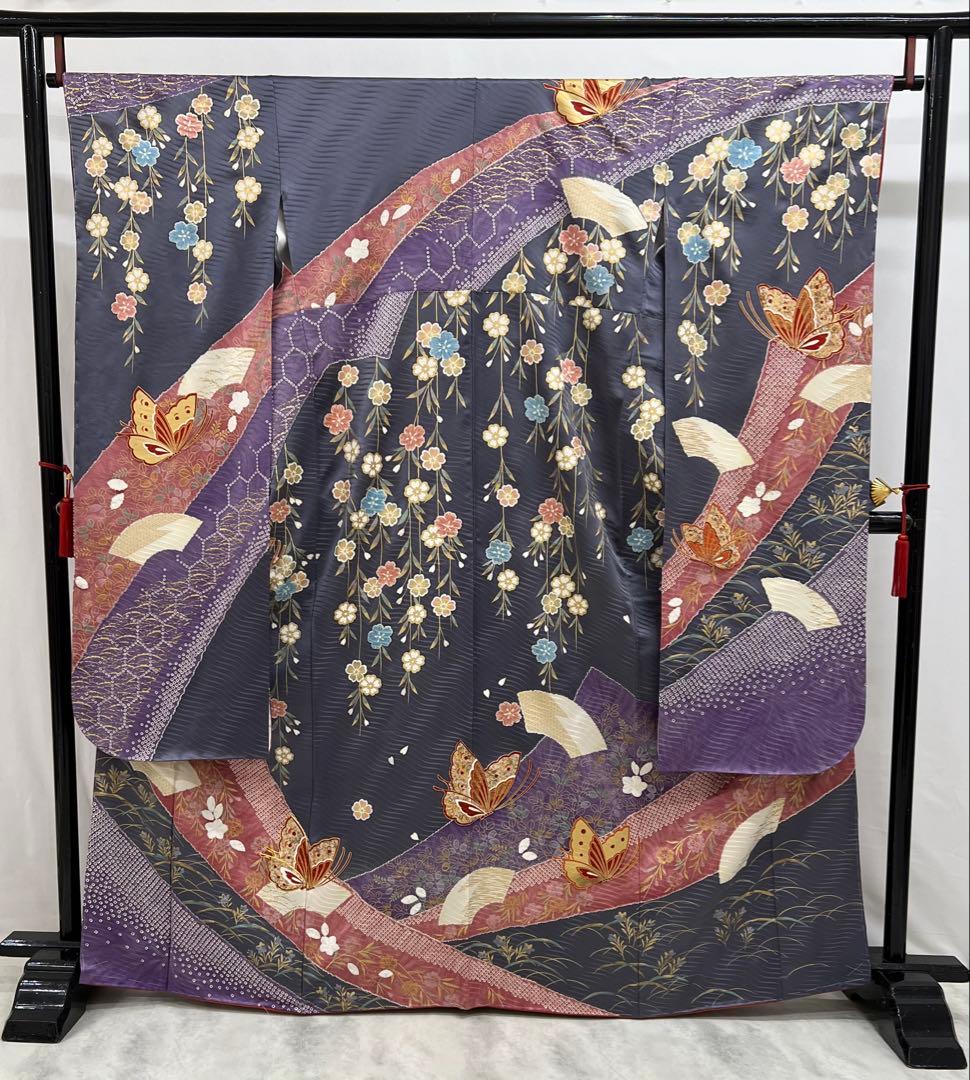 振り袖　フルセット　長襦袢　成人式　金彩加工　刺繍入り　セット　しつけ付　586