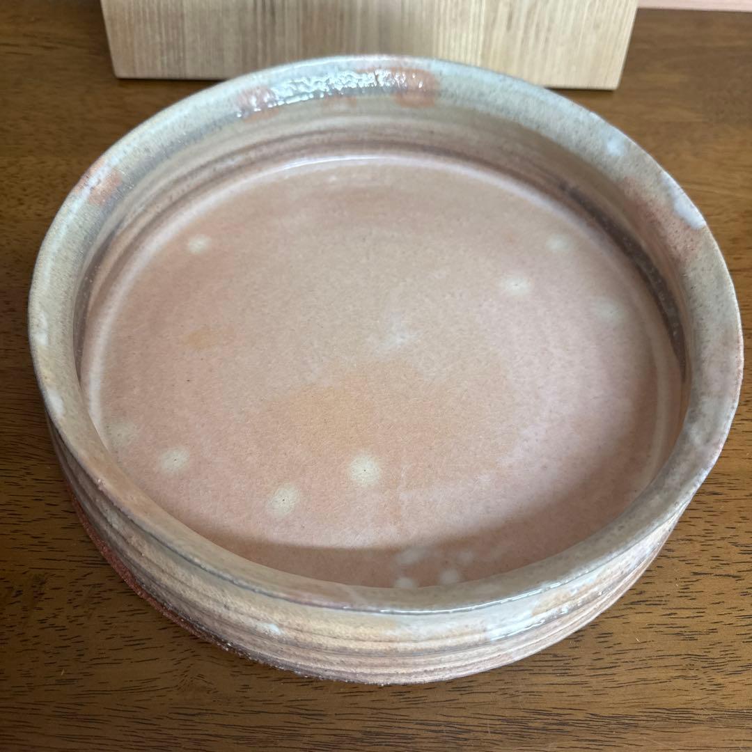 三輪栄造　萩皿　未使用　共箱