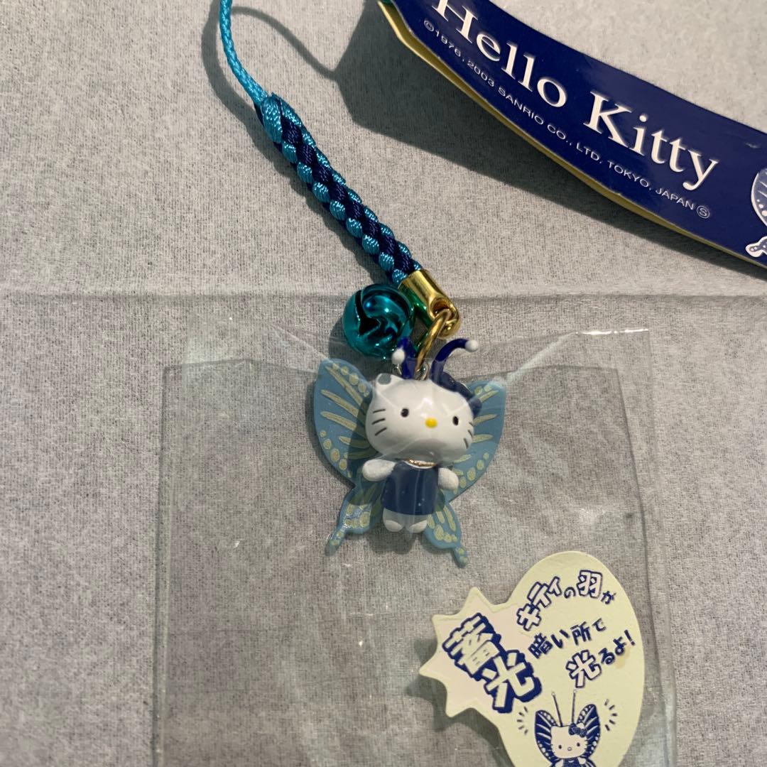 101 ハローキティ 根付 夜の蝶 ストラップ 蓄光