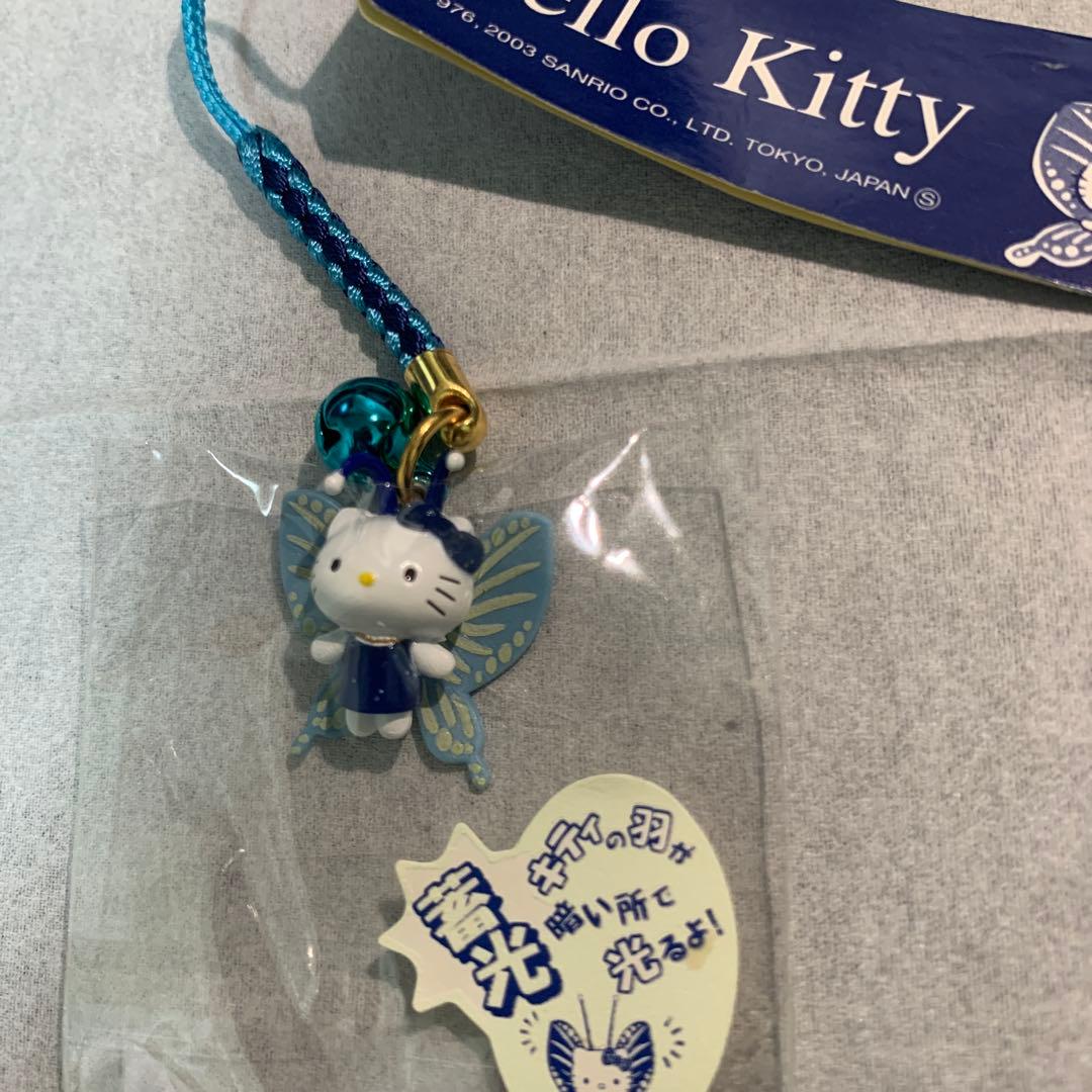 101 ハローキティ 根付 夜の蝶 ストラップ 蓄光