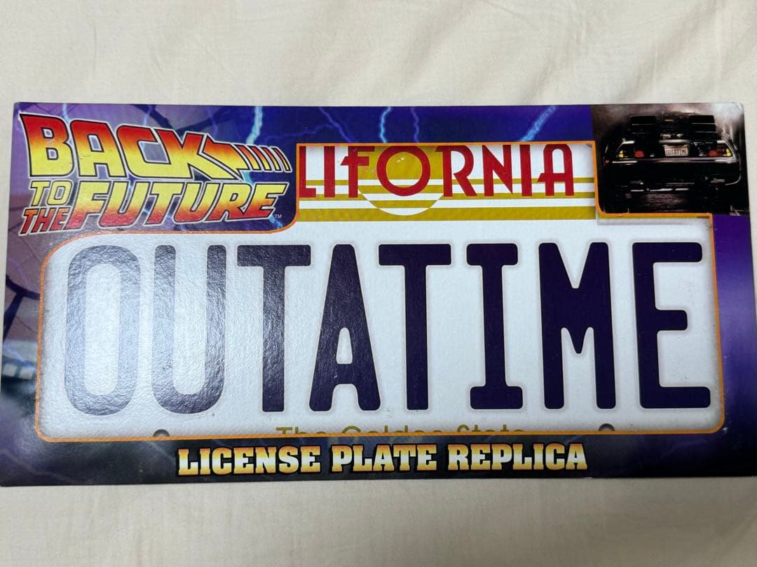 バック・トゥ・ザ・フューチャー　デロリアン ライセンスプレート　レプリカ