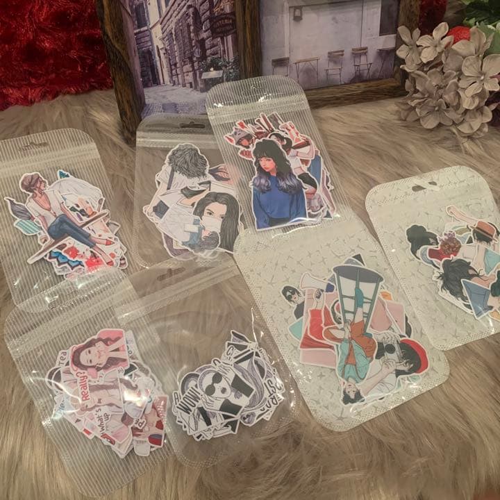 ▶︎import/最終価格♡女の子ステッカー女の子シール限定セット♡