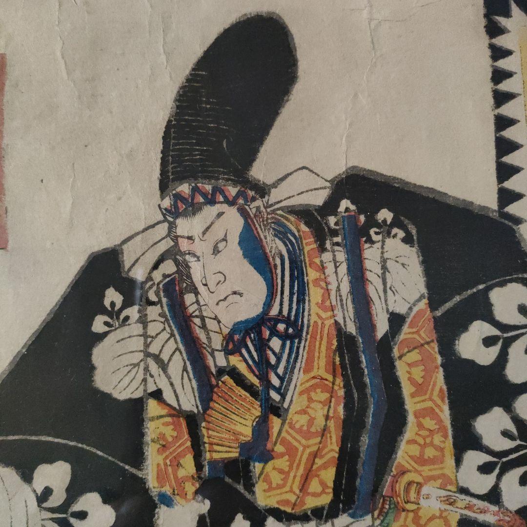 一恵斎芳幾　浮世絵木版画　仮名手本忠臣蔵初段『高野武蔵守　桃井若狭之助』1855