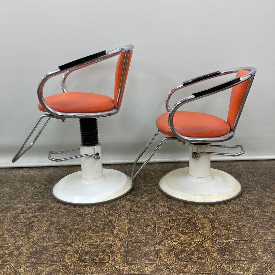 タカラベルモント　バーバーチェア　スタイリングチェア 2脚セット　昭和レトロ