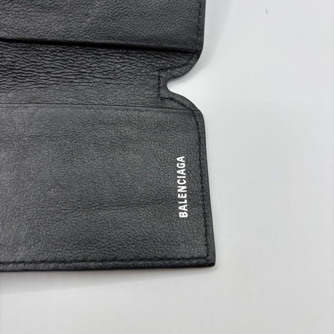 美品　BALENCIAGA キーケース　６連　ブラック　ゴールド　cash