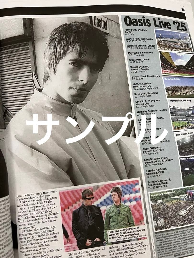 oasis 新聞　まとめ　記事　LIVE FOREVER イギリス　英字