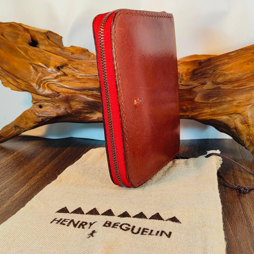 【極上エイジング】エンリーベグリン 高級レザーウォレット イタリア製 袋付正規品