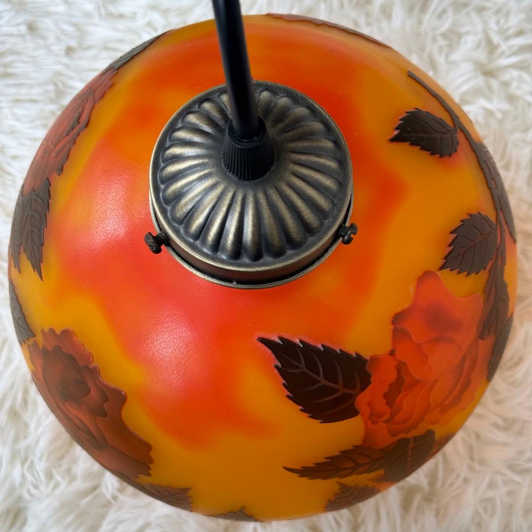 Emile Galleエミールガレ　カメオ　バラ　薔薇　ランプ　天井ライト　照明