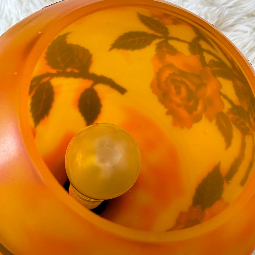 Emile Galleエミールガレ　カメオ　バラ　薔薇　ランプ　天井ライト　照明