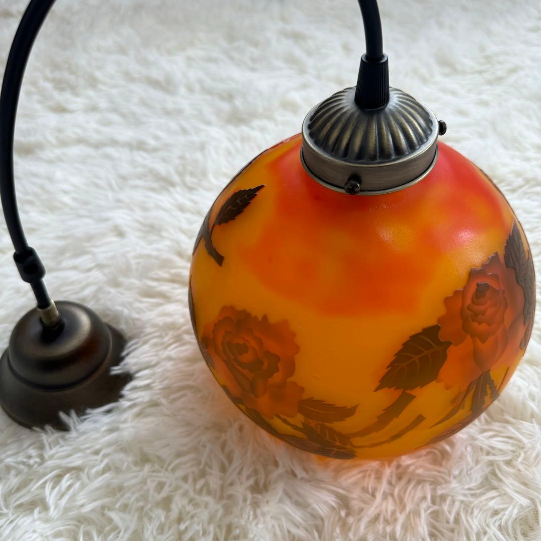 Emile Galleエミールガレ　カメオ　バラ　薔薇　ランプ　天井ライト　照明