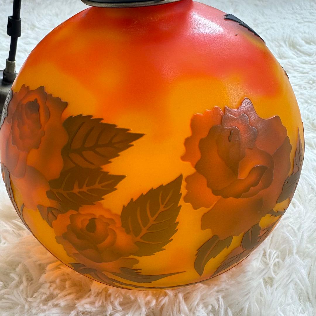 Emile Galleエミールガレ　カメオ　バラ　薔薇　ランプ　天井ライト　照明