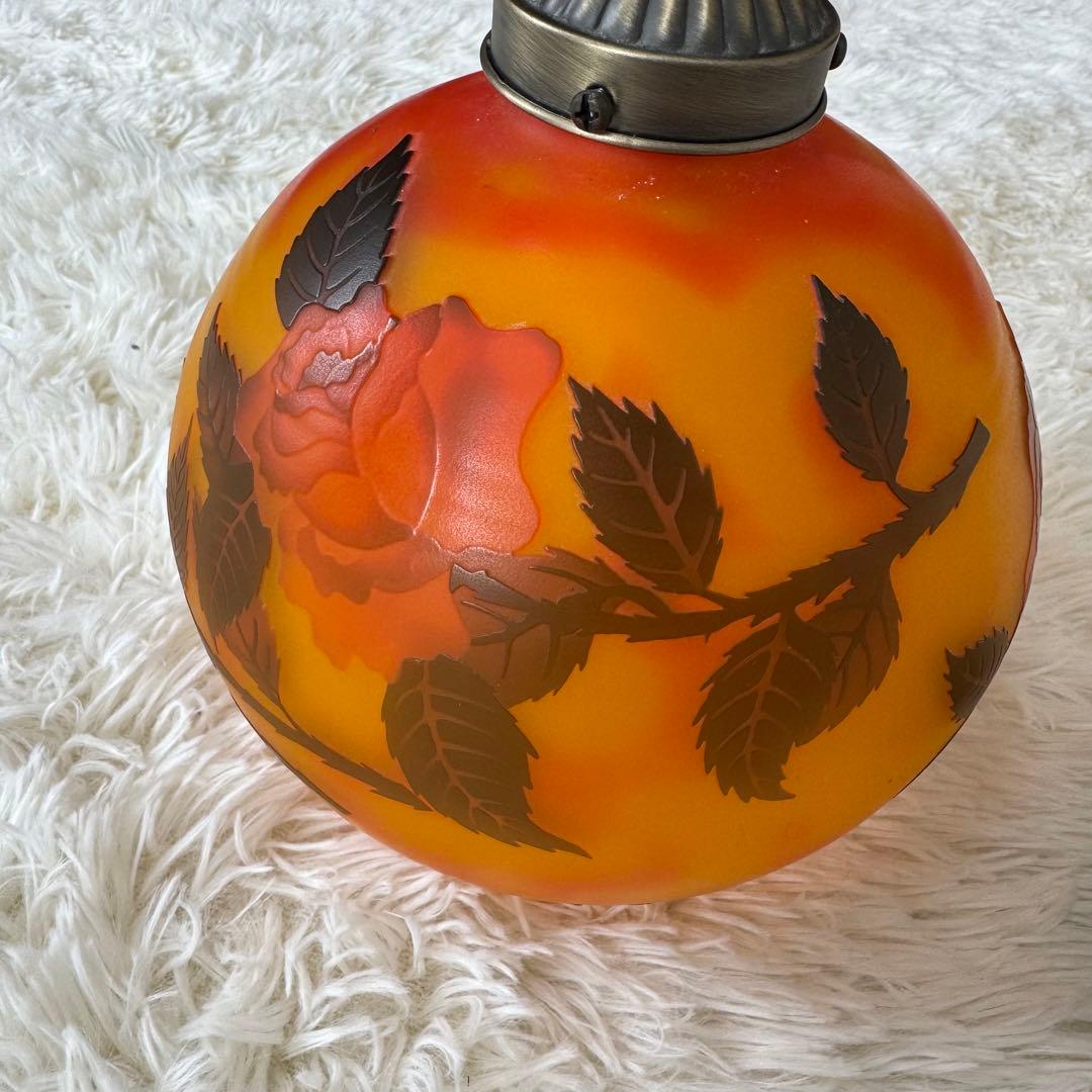 Emile Galleエミールガレ　カメオ　バラ　薔薇　ランプ　天井ライト　照明