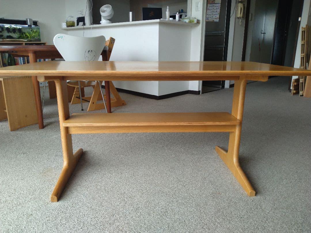 MUJI無印良品 ダイニングでリビングでもつかえるテーブル/オーク材130cm