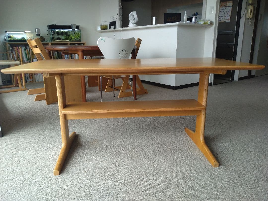 MUJI無印良品 ダイニングでリビングでもつかえるテーブル/オーク材130cm