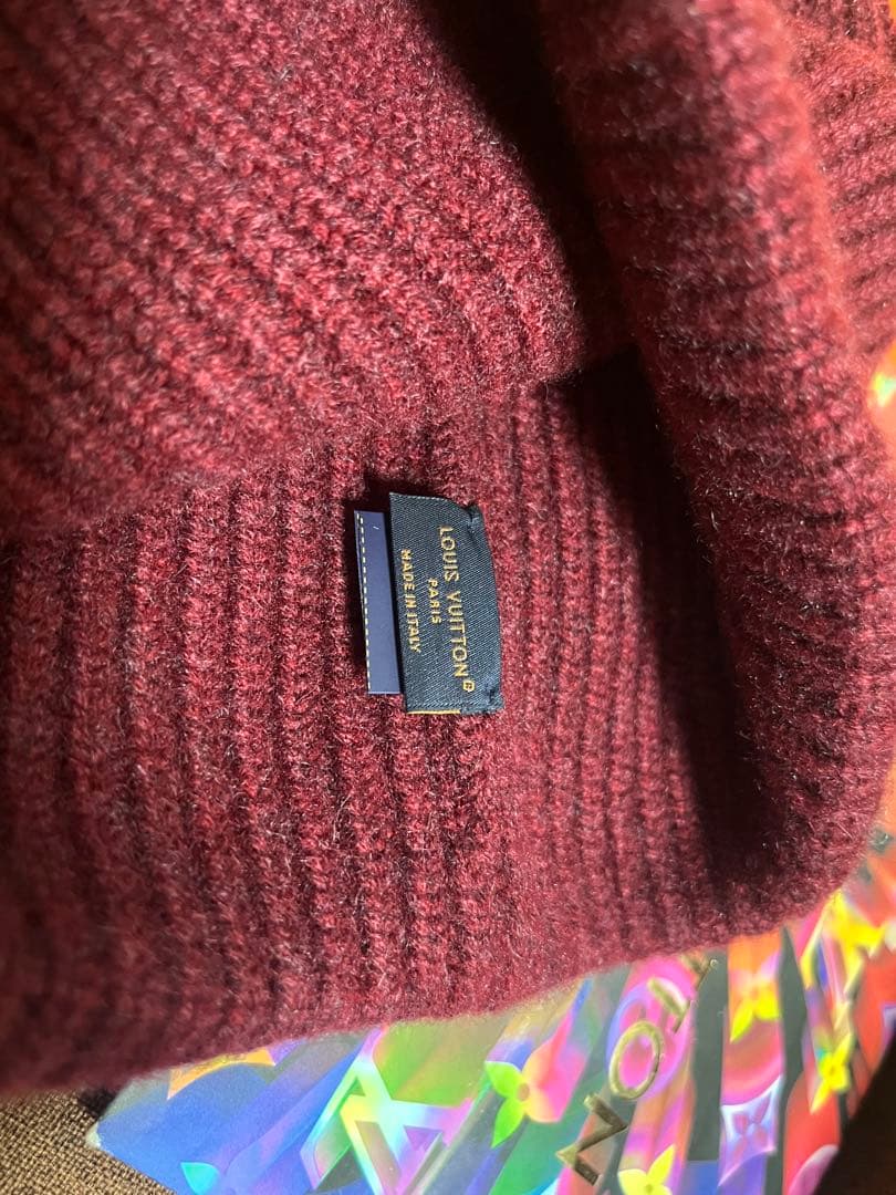 ルイヴィトン　ニット帽　ビーニー・LV スパーク　ボルドー　マイ♡