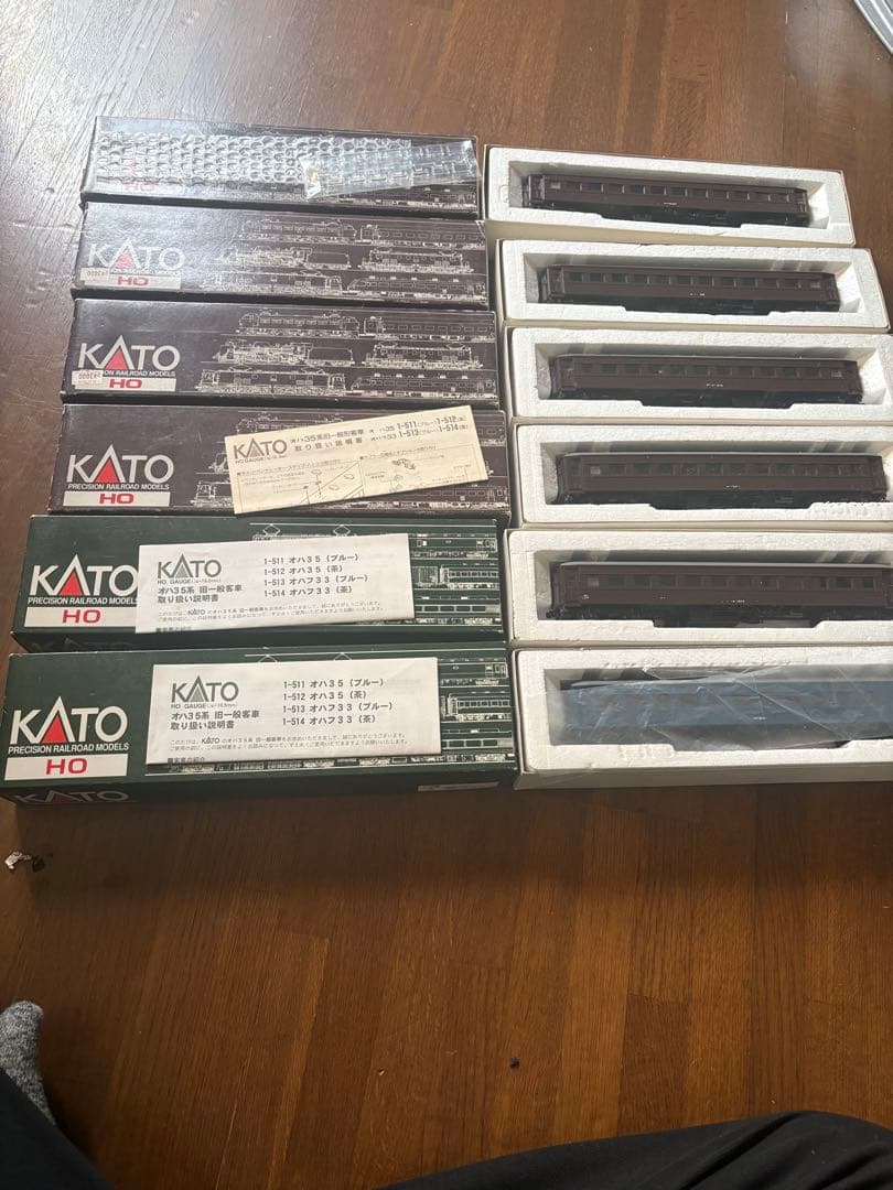 KATO HOゲージ 両セット 中古6輌オハフ42（茶） おまけ、の計7輌写真3