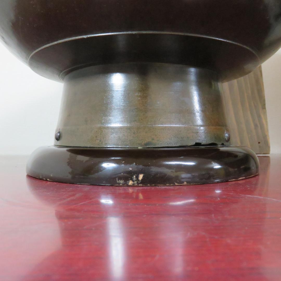 半銅火鉢 手あぶり 炉 共箱 炭 灰入り 共箱 明治 名家 蔵出し初荷