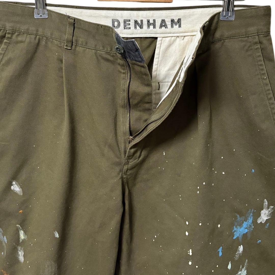 DENHAM タックワイドチノ ペンキ 1点物 日本製 ワークミリタリー