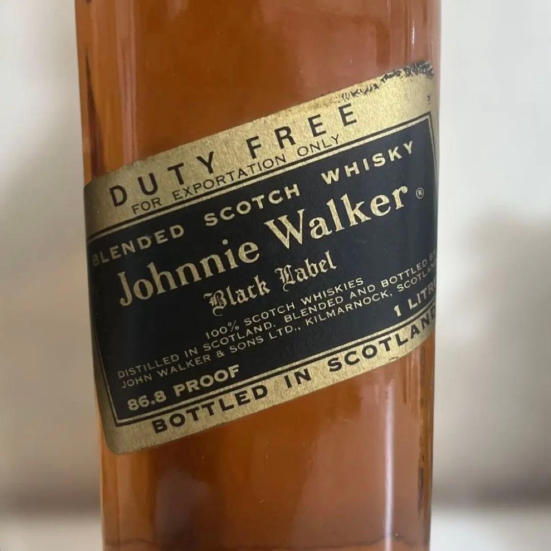 【未開封】ジョニーウォーカー ブラックラベル 金キャップ 白紋章 1L 古酒