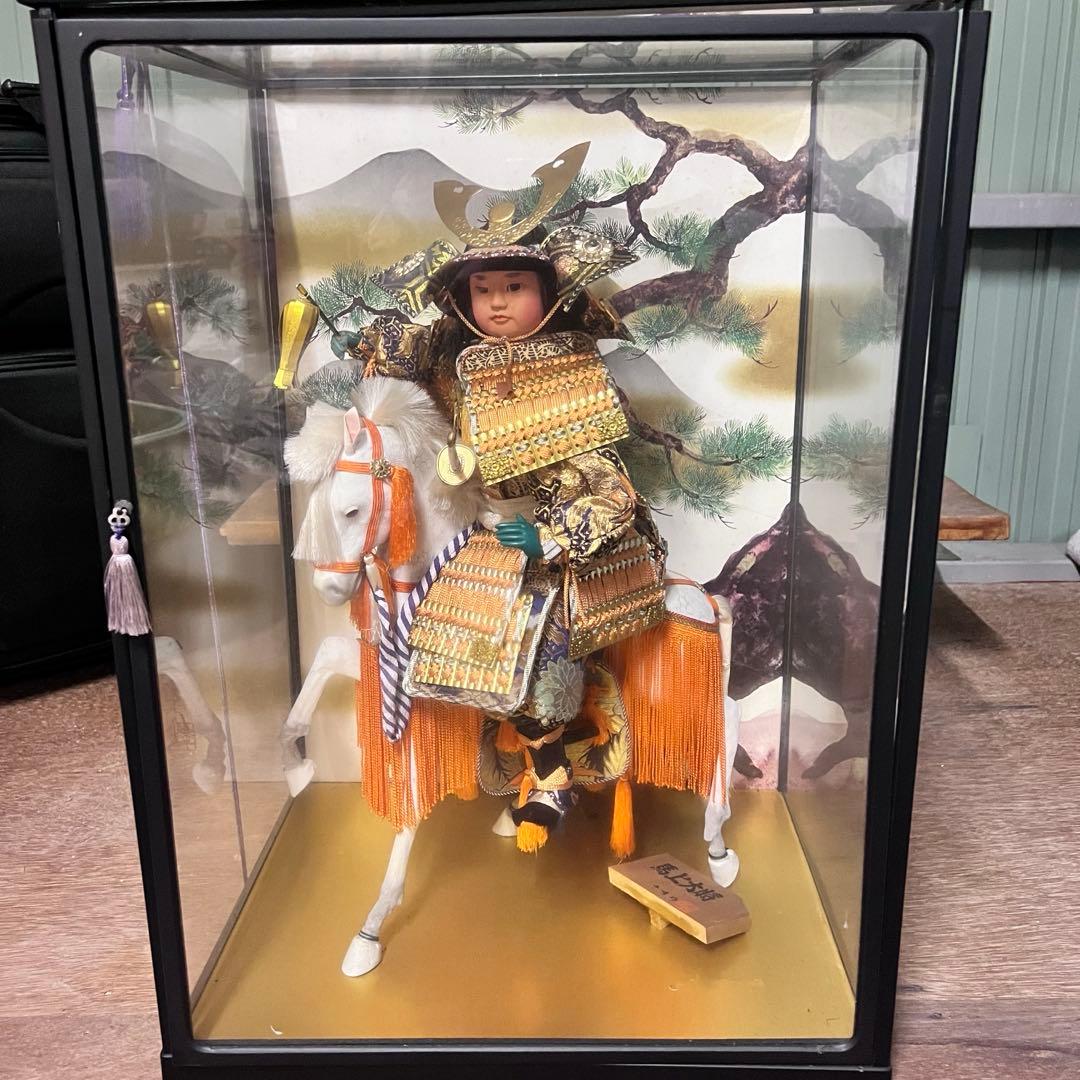 【お宝】美術 武者人形 紫峰作 謹製 馬上大将　日本人形