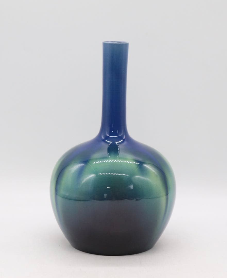 美品　三代　徳田八十吉　花生　「八十吉作」　共箱　送料込み250503