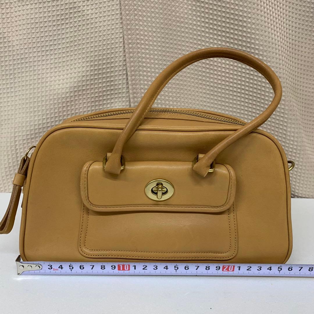 オールドコーチ ハンドバッグ 本革 レザー ベージュ 9768
