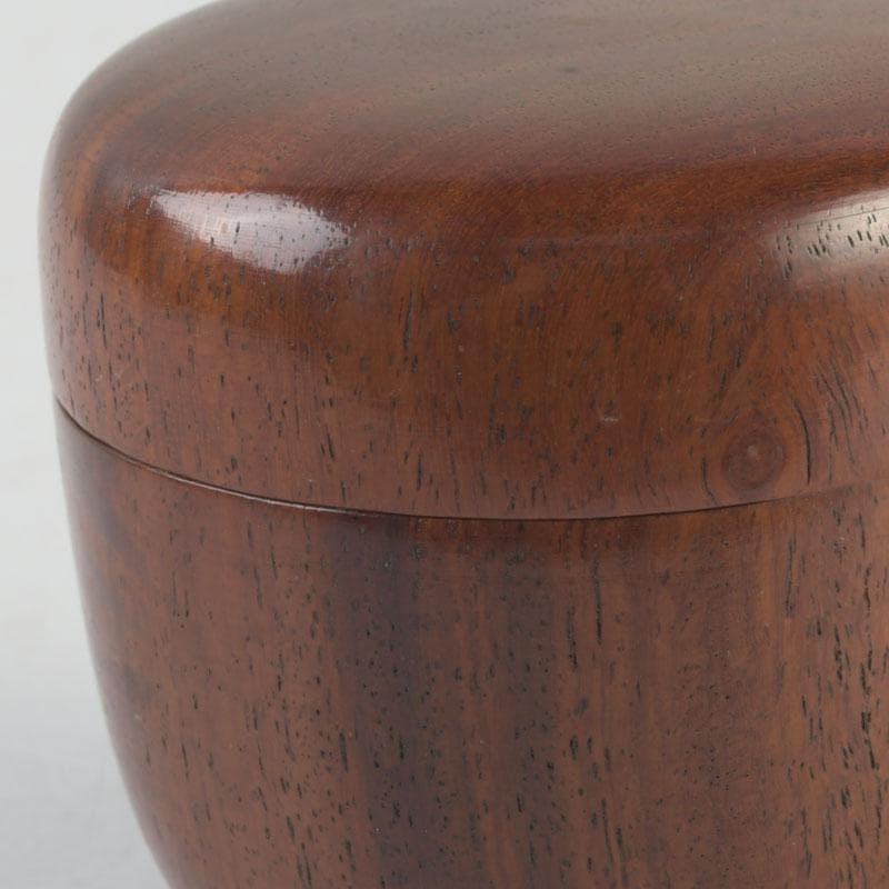 茶道具　天然木　無垢彫　棗　時代箱付　V　9311