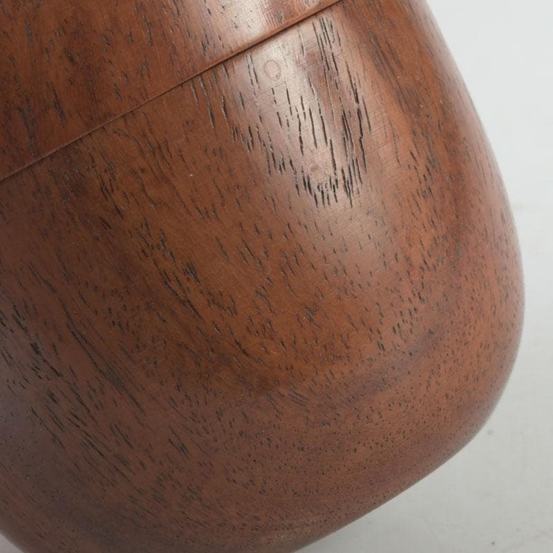 茶道具　天然木　無垢彫　棗　時代箱付　V　9311