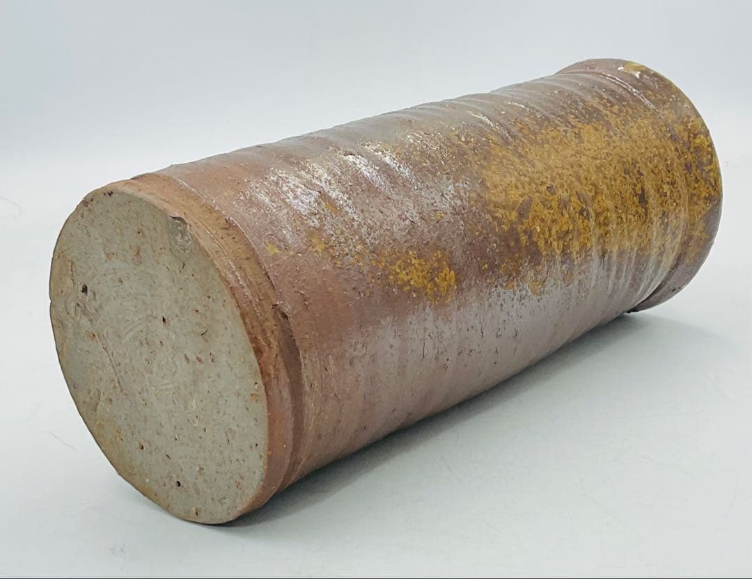 【902】★人間国宝・藤原啓先生　備前焼花入　四方桟共箱★